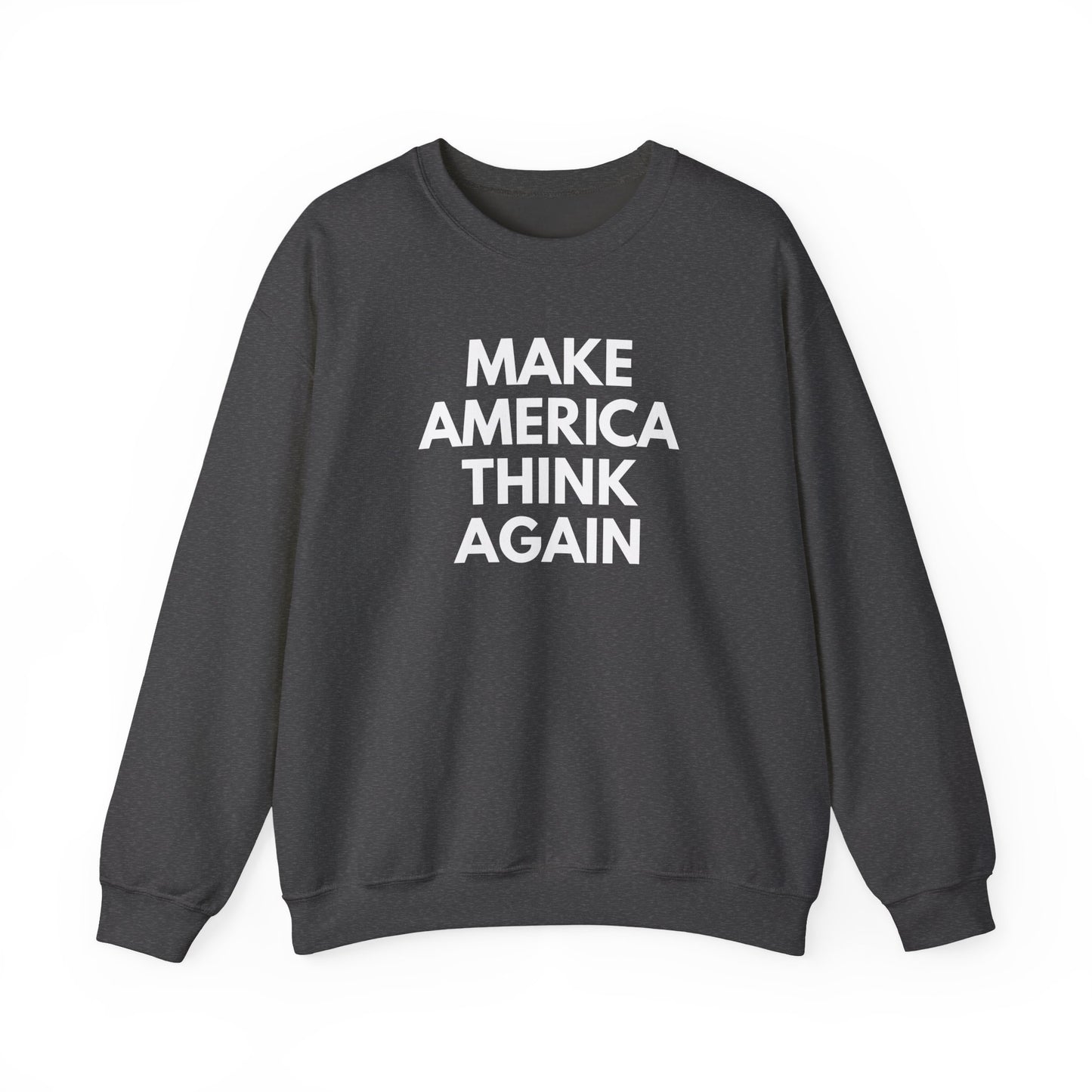 Gray unisex  crewneck sweatshirt  with “Make America Thing Again” in white text